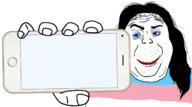 flag hair holding_object holding_phone iphone makeup phone smile smug soyjak stubble template text tranny variant:alicia // 2218x1237 // 417.5KB