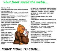 Fdl anti_froot artist:romanian_schizo babybot ban discord dox ear fnac foodist frog froot frootcord frootist_new_order glasses greentext joel_(user) kuz moebox_cat open_mouth orange orange_(fruit) orange_skin pedophile pepe pepsi qa_(soyjak_party) satoko_houjou(namefag) soda soyjak soyjak_party soyjak_wiki stubble subvariant:impish_amerimutt text twitter variant:impish_soyak_ears wordswordswords // 1620x1439 // 550.9KB