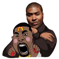 angry black_skin buck_breaking choke_hold ear facial_mark forehead_mark gay goatee grey_eyes hair headlock irl kanye_west mcdonalds negro open_mouth painted_nails soyjak strangling subvariant:slutson tariq_nasheed the_weak_should_fear_the_strong variant:cobson // 535x534 // 153.0KB