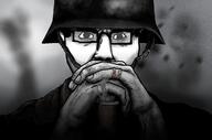 call_of_duty conflict dog_tag drawn_background glasses helmet looking_at_you praying shading soldier stahlhelm uniform variant:chudjak war world_war_2 // 1200x796 // 648.4KB