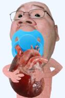baby bernd_schmidt glasses heart holding_heart holding_object irl pacifier realistic stubble variant:gapejak // 676x1021 // 657.2KB