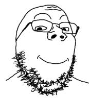 closed_mouth glasses smile soyjak stubble variant:gapejak // 642x712 // 25.6KB