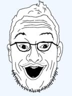 ear glasses hair mustache open_mouth soyjak stubble variant:unknown // 1080x1440 // 206.4KB