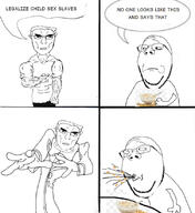 2soyjaks arm cereal_guy closed_mouth clothes comic ear glasses hair holding_object literally_me rage_comic self_insert speech_bubble stubble subvariant:chudjak_front subvariant:unbotheredchud subvariant:wholesome_soyjak variant:chudjak variant:gapejak // 754x823 // 106.3KB