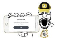 baseball_cap cap clothes glasses happy_merchant hat holding_object holding_phone iphone jewish_nose logo open_mouth phone snapchat soyjak stubble subvariant:phoneplier subvariant:phoneplier_horizontal text variant:markiplier_soyjak // 720x476 // 110.2KB