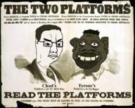 angry closed_mouth clothes ear glasses hair necktie negro platform poster racism sepia soyjak text tyrone variant:chudjak // 900x723 // 861.5KB