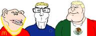 3soyjaks aryan_trio blue_eyes buff closed_mouth clothes ear european_union glasses hair looking_to_the_left looking_to_the_right mcdonalds mexico muscles open_mouth series:aryan_soyjaks smug soyjak stretched_mouth stubble subvariant:euroaryan subvariant:euromutt subvariant:impish_ameriaryan subvariant:impish_amerimutt subvariant:mexiaryan teeth variant:impish_soyak_ears variant:markiplier_soyjak variant:meximutt white_skin yellow_hair // 2162x824 // 103.0KB 3soyjaks aryan_trio blue_eyes buff closed_mouth clothes ear european_union glasses hair looking_to_the_left looking_to_the_right mcdonalds mexico muscles open_mouth series:aryan_soyjaks smug soyjak stretched_mouth stubble subvariant:euroaryan subvariant:euromutt subvariant:impish_ameriaryan subvariant:impish_amerimutt subvariant:mexiaryan teeth variant:impish_soyak_ears variant:markiplier_soyjak variant:meximutt white_skin yellow_hair // 2162x824 // 103.0KB