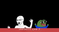 animated arm clothes frog glasses hand infinity_cup open_mouth pepe soyjak stubble text tshirt variant:soyak // 988x545 // 905.1KB