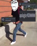 backpack black_shirt bloodshot_eyes crying damn_daniel daniel discord dnsl doll_(user) glasses gritting_teeth irl jeans real_person screenshot teeth variant:gapejak walking // 327x402 // 154.2KB