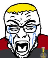 animated award crying deformed distorted explosion eyebrows glasses medal nate open_mouth stubble variant:rupturejak yellow_hair // 350x418 // 828.7KB