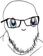 blue_eyes closed_mouth cute glasses no_nose smile soyjak squishmallow stubble variant:feraljak // 500x646 // 76.1KB