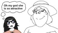 2soyjaks avengers beanie blue_eyes clothes eyelashes femjak gay glasses hair hat lesbian marvel necklace oh_my_god_she_is_so_attractive shocked smile soyjak speech_bubble subvariant:gapejak_female text variant:gapejak variant:soyak variant:soytan // 1750x1000 // 111.8KB