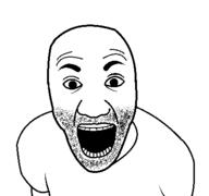 arm clothes open_mouth soyjak stubble template tshirt variant:el_perro_rabioso // 427x400 // 22.6KB