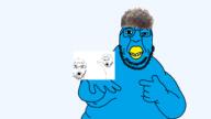 acne beak beard blue_skin glasses looking_at_you pointing series:x_inmigrants smirk variant:nopejeet variant:two_pointing_soyjaks zoomer_hair // 1703x954 // 134.9KB