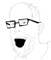 balding clothes ear glasses hair open_mouth soyjak stubble variant:unknown // 550x642 // 27.4KB