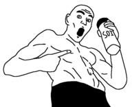 arm buff clothes ear hand open_mouth pointing soy soyjak soylent variant:manletjak // 600x489 // 69.1KB