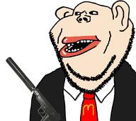 agent_47 amerimutt clothes ear gun hitman_(game) lips looking_to_the_left mcdonalds mutt open_mouth red_tie soyjak stubble subvariant:impish_amerimutt suit variant:impish_soyak_ears video_game white_shirt white_skin // 900x800 // 79.6KB