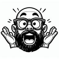 ai_generated beard ear glasses hand hands_up open_mouth soyjak stock_image variant:unknown // 1024x1024 // 509.8KB