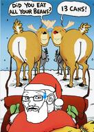 3soyjaks antler arm bald beard butt cartoon christmas clothes ear fur glasses hat leg mittens nose open_mouth red_nose reindeer rudolph santa scared sky sleigh snow speech_bubble stubble subvariant:soyak_(concerned) subvariant:wholesome_soyjak sweatdrop tail teeth text torso variant:gapejak variant:soyak white_hair // 912x1280 // 1.3MB