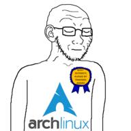 GNULinux arch_linux closed_eyes glasses most_interests_ruined_by_trannies_award posted_it_again_award soyjak variant:soyak // 600x600 // 75.8KB