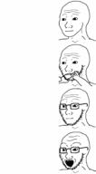 arm glasses hand holding_object open_mouth soyjak stubble template variant:soyak variant:wojak wearing // 1990x3600 // 65.7KB