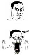2soyjaks closed_mouth glasses merge open_mouth stubble subvariant:waow variant:chudjak variant:soyak // 490x872 // 43.4KB