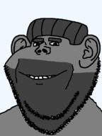 beard ear gigachad grey grey_hair grey_skin hair smile soyjak variant:impish_soyak_ears // 598x800 // 41.4KB
