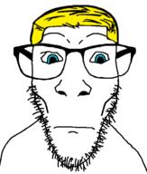 aryan blond blue_eyes closed_mouth glasses looking_at_you neutral soyjak stubble variant:dylanjak // 552x650 // 48.2KB
