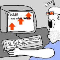 animated antenna arm coaxed_into_a_snafu computer ear glasses hand open_mouth orange_eyes reddit redditard screen soyjak stubble subvariant:slutjak upvote variant:snoojak // 255x255 // 54.6KB
