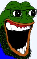 animal beard frog glasses meta:missing_variant no_nose open_mouth pepe soyjak stubble variant:pepejak // 600x942 // 242.8KB