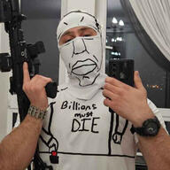balaclava billions_must button eyebrows finger firearm gun hair hand irl irl_background lips mask millions_must_die mouth nose phone real_life realistic sky variant:chudjak watch white_skin // 640x640 // 142.5KB