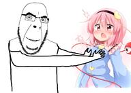 anime arm breasts female glasses hand komeiji_satori looking_at_you medium_breasts smile soyjak stubble touhou variant:cobson video_game // 2100x1500 // 898.1KB