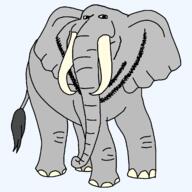 animal ear elephant full_body grey_skin series:animaljaks soyjak stubble tail trunk tusk variant:impish_soyak_ears // 1200x1200 // 35.9KB