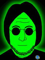 central_intelligence_agency eyebrows forehead_lines glasses glowie glowing green_skin hair mouth_closed nose soyjak stubble variant:lennonjak // 600x800 // 31.5KB