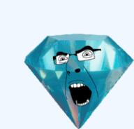 blue crystal diamond eyes gem glasses glistening mouth_open rock shiny spinning teeth variant:cobson // 200x192 // 248.4KB