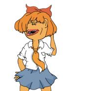 amerimutt arm asian cartoon clothes ear hand japan leg mymy necktie ongezellig open_mouth orange_hair orange_skin skirt soyjak subvariant:impish_amerimutt variant:impish_soyak_ears // 2048x1976 // 73.0KB