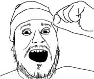 arm beanie ethan_klein mustache open_mouth soyjak stubble variant:unknown // 623x523 // 10.4KB