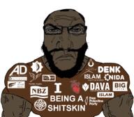angry beard brown_shirt brown_skin closed_mouth democrat free_palestine glasses i_heart i_love islam merge mudslime muslims palestine punisher_face shitskin subvariant:muscular_chud subvariant:science_lover variant:chudjak variant:markiplier_soyjak // 1059x929 // 114.6KB