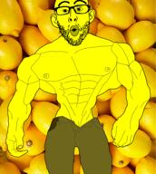 ear food gigachad glasses lemon series:fruiterz! soyjak stubble variant:nojak yellow_skin // 859x960 // 635.0KB