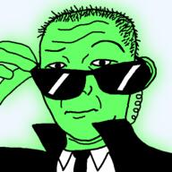 balding closed_mouth clothes ear earpiece glasses glowie glowing glownigger green_skin hair hand necktie raised_eyebrow suit sunglasses variant:kuzjak // 548x548 // 41.3KB