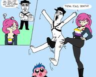 ballbusting balls bdsm blue_hair boylover_symbol choker clothes cock_and_ball_torture coco_(ongezellig) crying earring enbie female femdom flag flag:lesbian_pride_flag flag:non-binary_pride_flag flag:transgender_pride_flag gay genital_torture glasses hand hat kicking_balls leather leg lesbian non-binary ongezellig open_mouth or_are_you_a_stupid_whore pain pedophile penis pink_hair pooner pride_flag subvariant:chudjak_front tattoo tranny twp variant:chudjak // 900x727 // 71.5KB