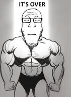 ai_generated arm buff closed_eyes closed_mouth glasses hand its_over soyjak stubble text underpants variant:markiplier_soyjak // 937x1280 // 110.7KB