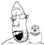 2soyjaks beard friendship glasses looking_at_you open_mouth stubble variant:budgiejak variant:parrotjak // 584x595 // 17.9KB