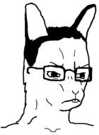 angry anthro buck_teeth closed_mouth ear furry glasses rabbit soyjak variant:chudjak // 680x934 // 37.7KB