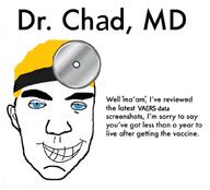 blue_eyes chaf clothes doctor ear glasses hair hat smile soyjak subvariant:chudjak_front text variant:chudjak yellow_hair // 1024x929 // 73.9KB