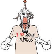 arm brain brain_fungus clothes ear flavorjak fungus glasses hand i_love merge mushroom oh_my_god_she_is_so_attractive open_mouth pointing soyjak stubble text tshirt variant:markiplier_soyjak variant:shirtjak // 618x647 // 131.0KB
