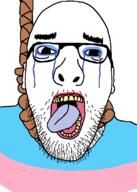 crying hanging makeup mustache open_mouth rope soyjak stubble suicide tranny variant:asmattr // 598x840 // 63.3KB