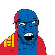 angry country flag glasses jacksepticeye looking_at_you mongolia mustache open_mouth soyjak stubble teeth variant:feraljak youtube // 1500x1500 // 24.9KB