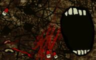 abstract blood bottle dirt green_eyes open_mouth postal red_eyes soy soyjak soylent teeth variant:markiplier_soyjak2 video_game // 640x400 // 83.7KB