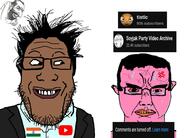 2soyjaks angry bloodshot_eyes brown_skin clothes comments_disabled crying ear glasses happy_merchant indian jews meta:tagme mymy neal_mohan ongezellig pink_skin smile soyjak_party_video_archive spva stubble teeth tistic variant:chudjak variant:markiplier_soyjak vein yellow_teeth youtube // 1971x1420 // 1.1MB